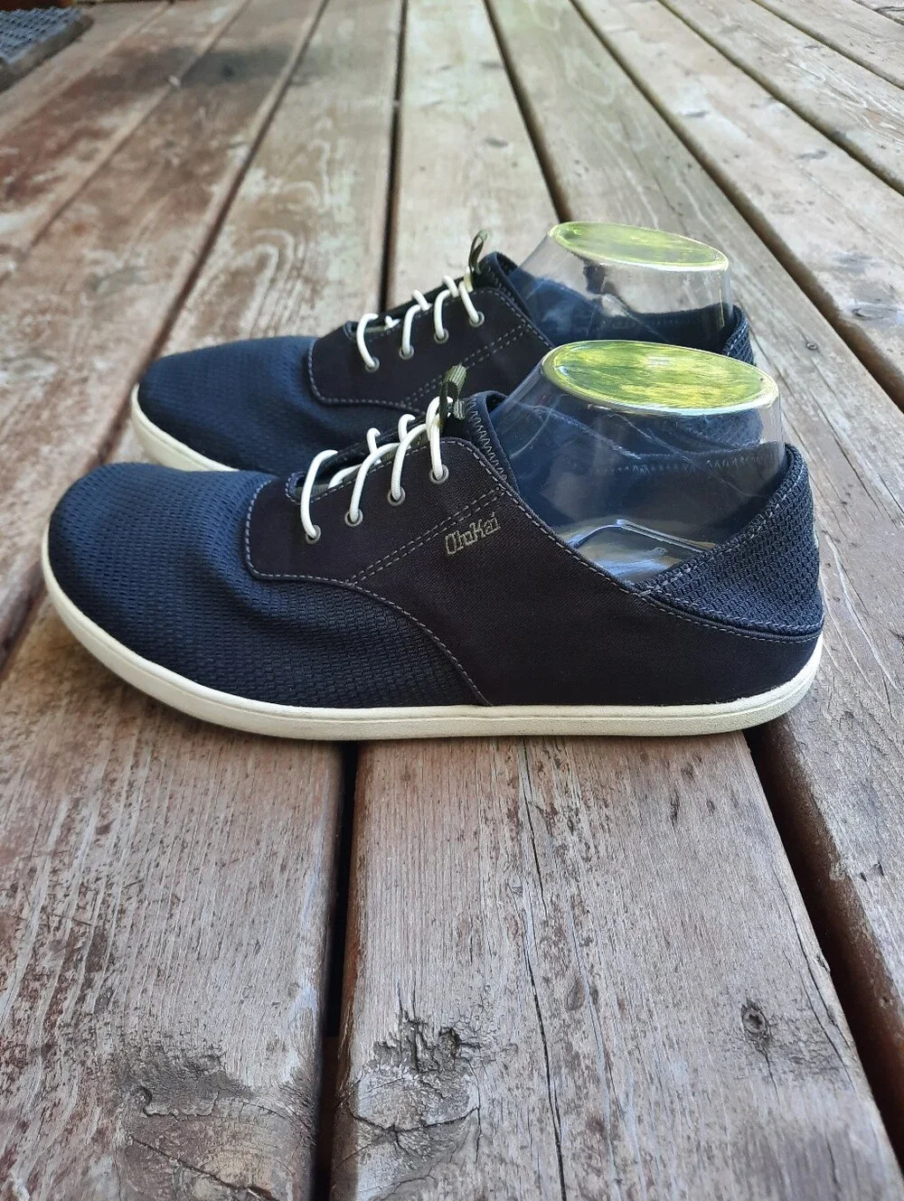 OluKai Nohea Moku Mood Indigo Blue Casual Drop-In-Heel Mesh Boat Shoes Size 9.5